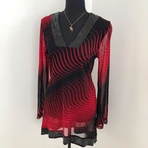 Red and Black Sequin Women's Tunic